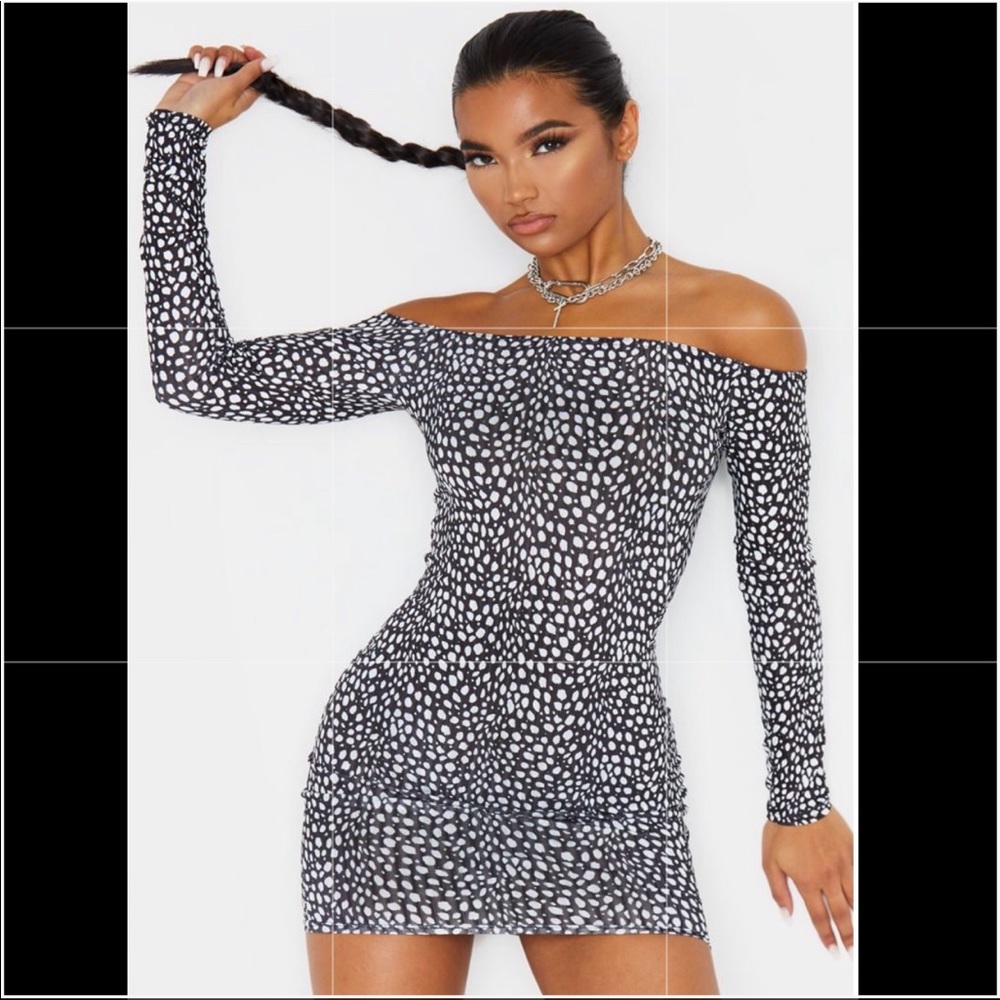 PrettyLittleThing Black Long Sleeve Dress